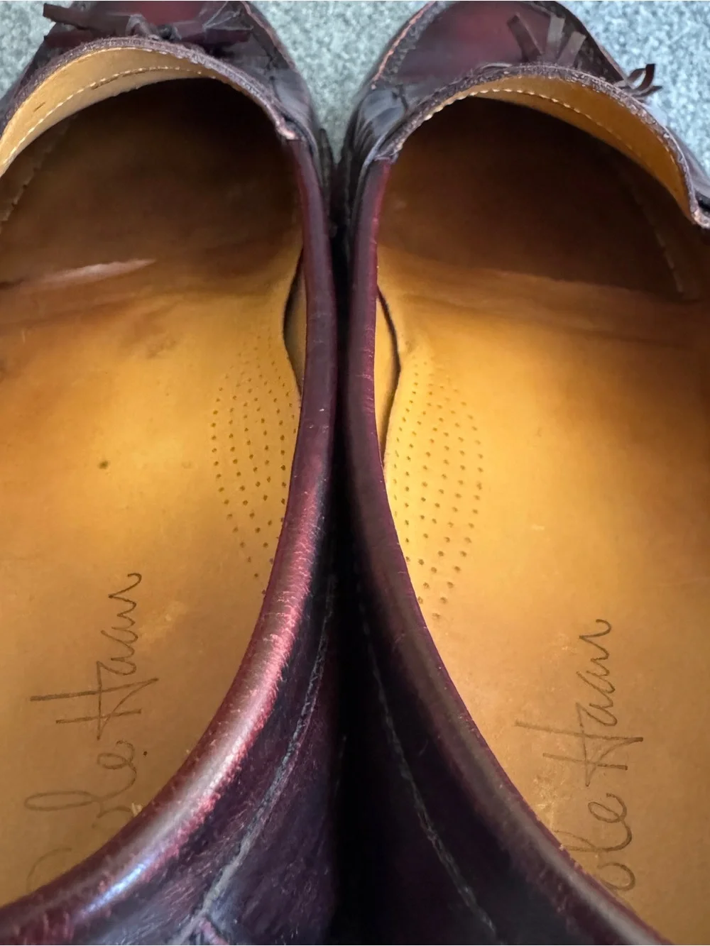 Cole Haan Pinch Tassel Loafers 14D Burgundy Oxblood Leather Moc Toe Slip On